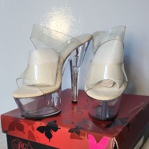 Pleaser Clear Platform Heels